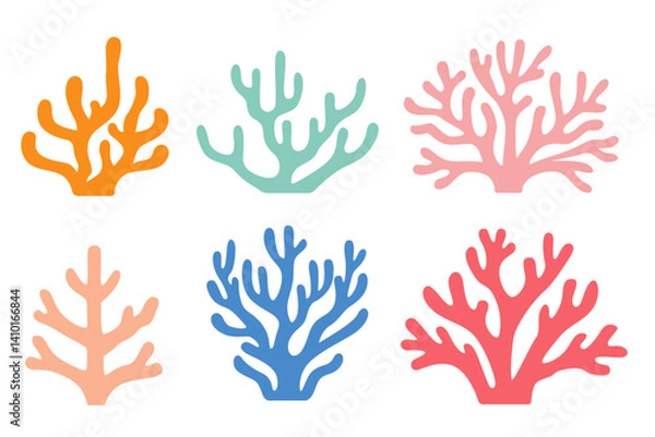 Fototapeta Coral logo vector  on a white background.Vector eps 10	