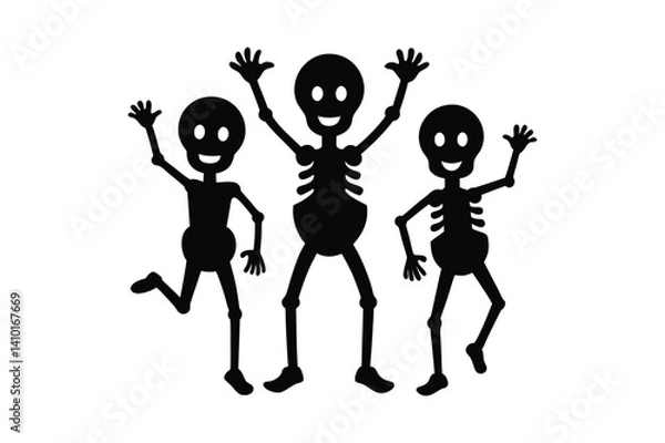 Obraz Skeleton silhouette vector bundle  illustration