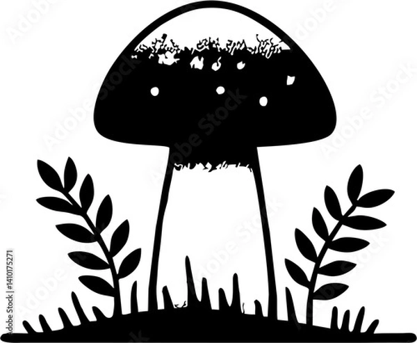 Fototapeta vector mushroom drawing illustration