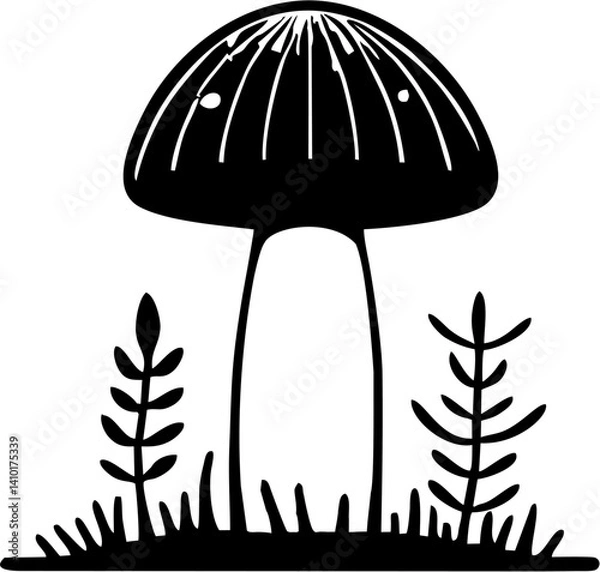 Fototapeta vector mushroom drawing illustration