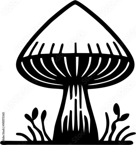 Fototapeta vector mushroom drawing illustration
