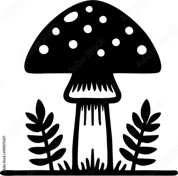 Fototapeta vector mushroom drawing illustration