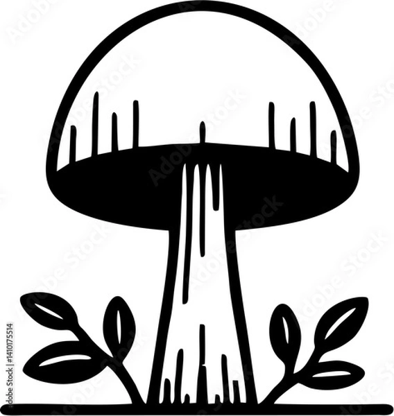Fototapeta vector mushroom drawing illustration