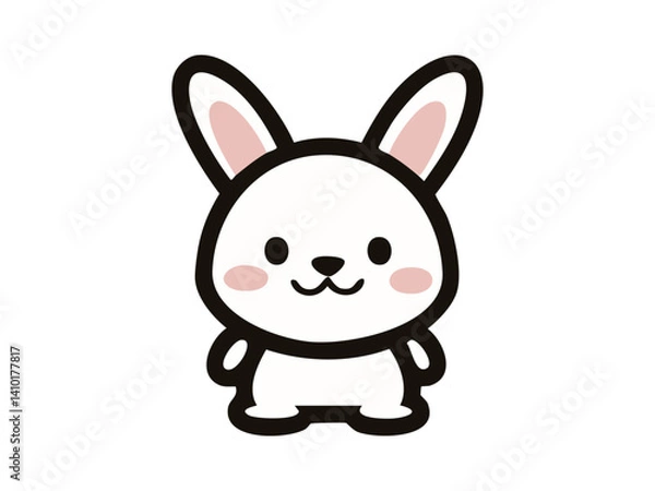 Obraz シンプルで可愛いうさぎのイラスト