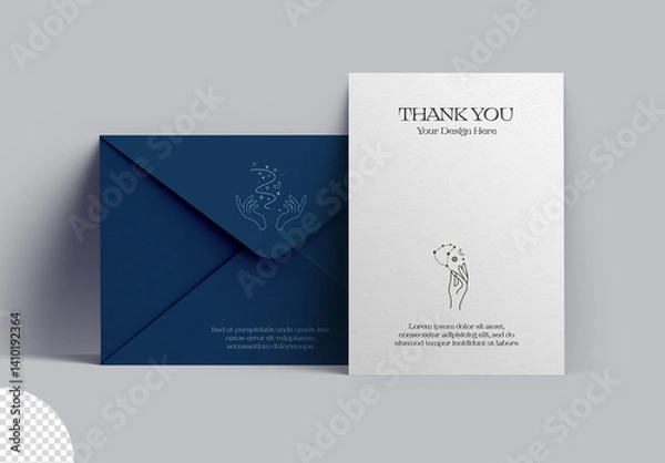 Fototapeta Stationery Envelope With Card Mockup Isolated