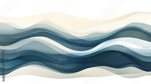 Fototapeta Abstract Blue and White Wave Pattern Design