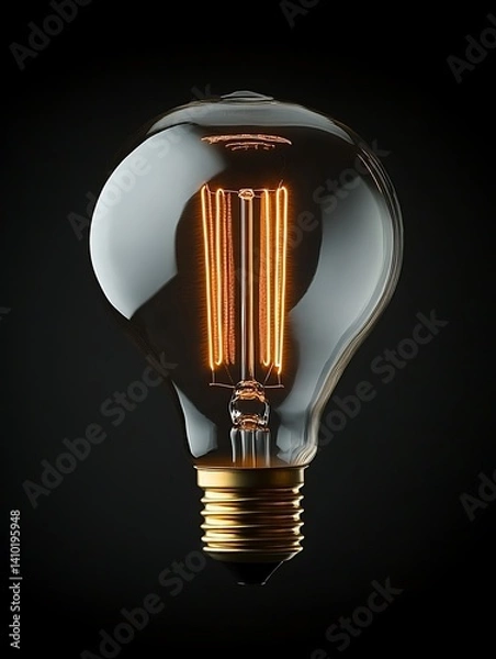Fototapeta Illuminated bulb, studio shot
