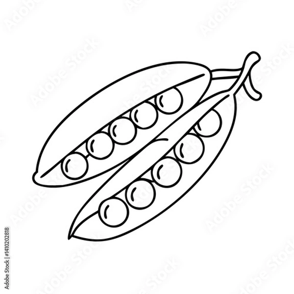 Obraz green peas in pod icon, green peas in pod vector illustration-simple illustration of green peas in pod, perfect for green peas in pod logos and icons