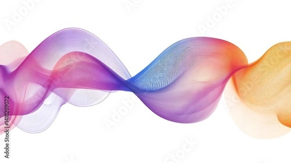 Fototapeta Abstract Colorful Waves Flowing Dynamically Across White Background