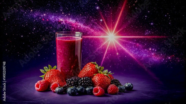 Obraz Mixed Juice Glowing at the Core of a Luminous Violet Star