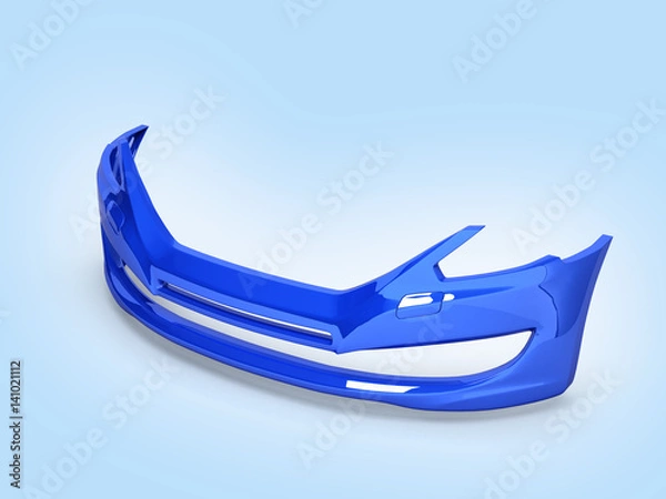 Obraz front bumper of the car on blue gradient background 3d