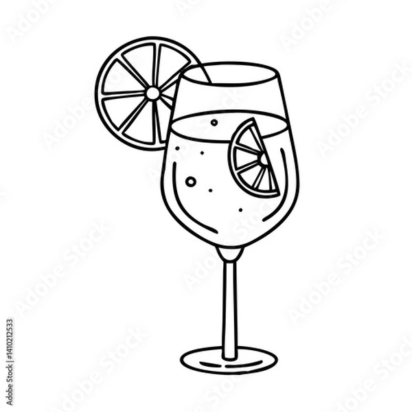 Obraz aperol spritz icon, aperol spritz vector illustration-simple illustration of aperol spritz, perfect for aperol spritz logos and icons