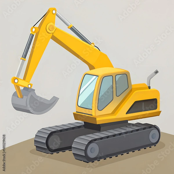 Obraz excavator on a white background