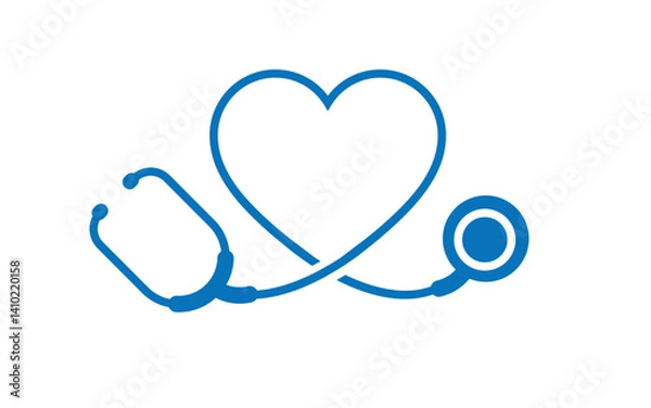 Obraz Stethoscope love icon vector