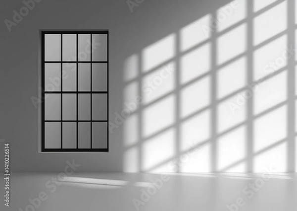 Fototapeta Interior Window Shadows on White Wall