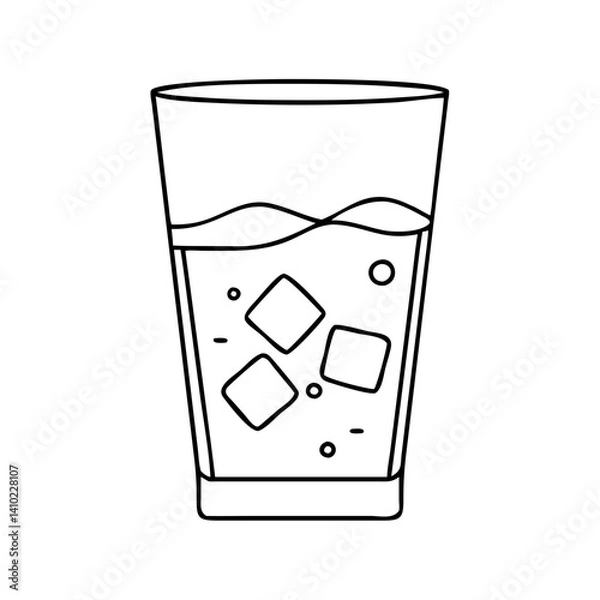 Obraz glass of water with ice icon, glass of water with ice vector illustration-simple illustration of glass of water with ice, perfect for glass of water with ice logos and icons
