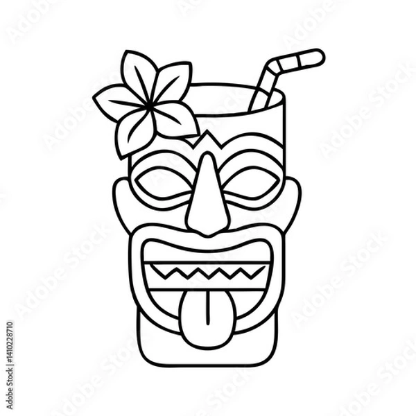Obraz tiki drink icon, tiki drink vector illustration-simple illustration of tiki drink, perfect for tiki drink logos and icons