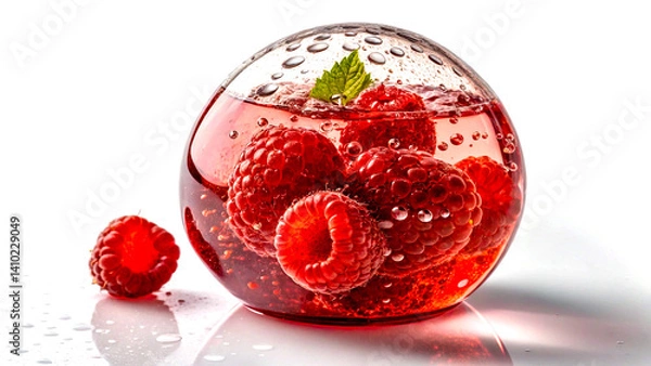 Obraz Raspberry Juice in a Semi-Transparent Glass Sphere