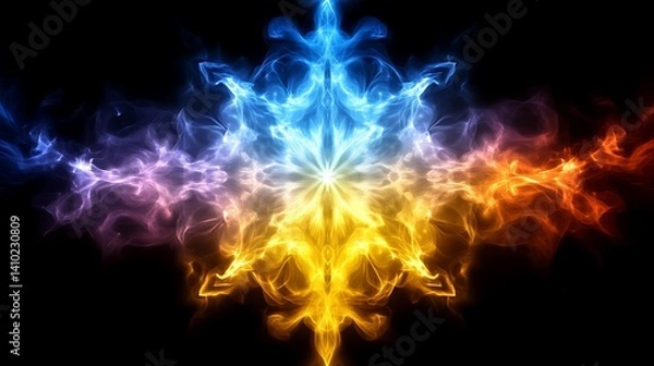 Fototapeta Abstract Colorful Flames Design Symbolizing Energy