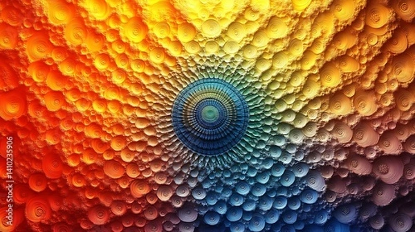 Fototapeta Abstract Circular Pattern Artwork Featuring Warm And Cool Colors