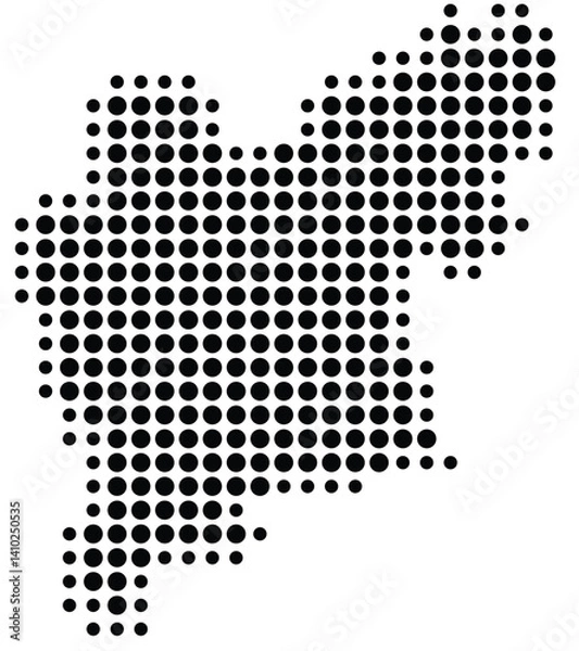 Fototapeta Symbol Map of the County Vaestmanland (Sweden) showing the territory with a pattern of black circles