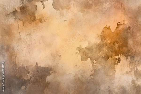 Obraz Abstract watercolor wash, warm earthy tones, textured background