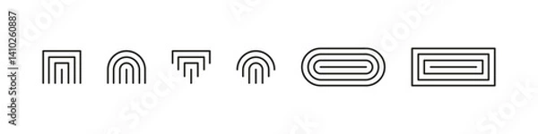 Fototapeta Line geometric arch and circle minimal shapes.
Abstract forms with modern balance