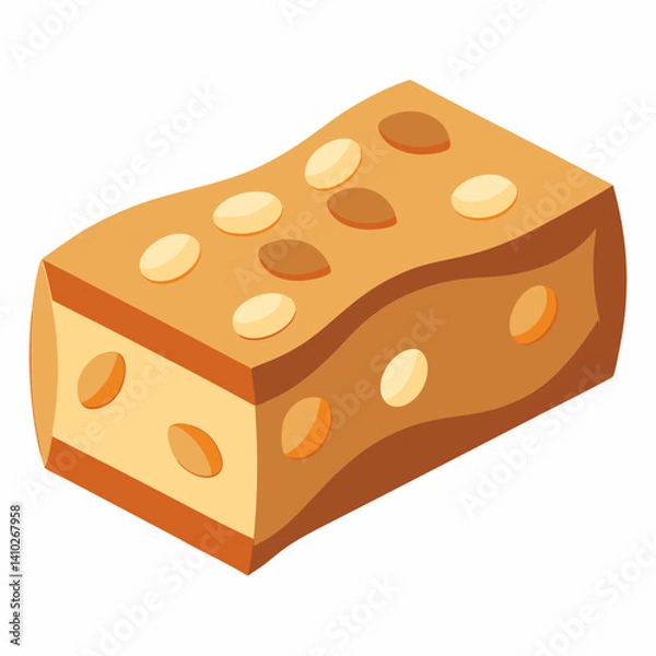 Obraz A chocolate bar topped with nuts, showcasing a rich texture and a blend of flavors.