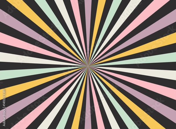 Fototapeta Geometric radial rays and bold, trendy sunburst background with neon blue and vibrant colors. Perfect for modern posters, flyers, and banners with a futuristic vibe. 