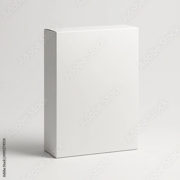 Fototapeta Blank White Cereal Box on Neutral Background for Versatile Cereal Branding Mockup, Ideal for Custom Packaging Design and Brand Presentation
