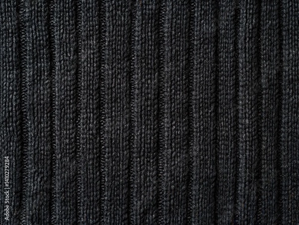 Fototapeta Dark gray ribbed knit fabric texture
