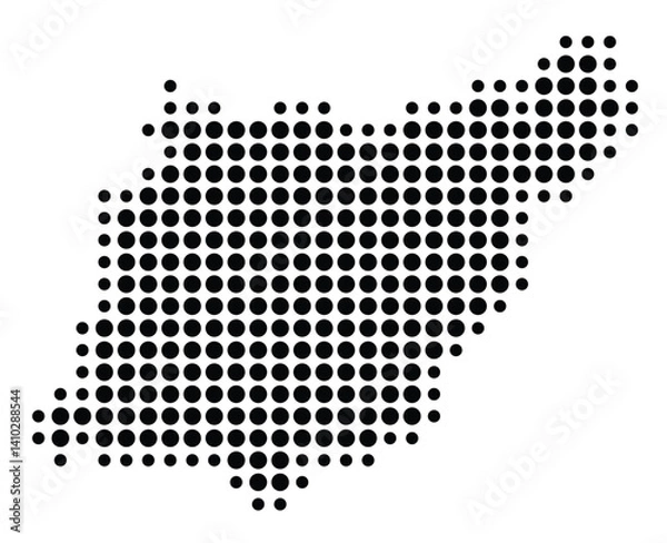 Fototapeta Symbol Map of the Provincia Gipuzkoa (Spain) showing the territory with a pattern of black circles