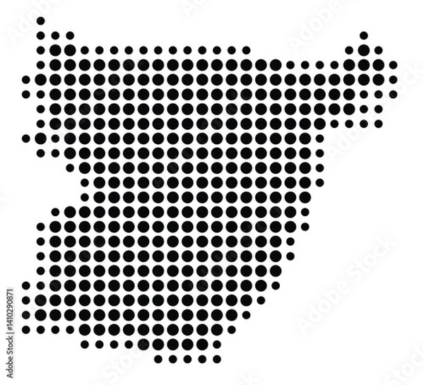 Fototapeta Symbol Map of the County Ida-Viru (Estonia) showing the territory with a pattern of black circles