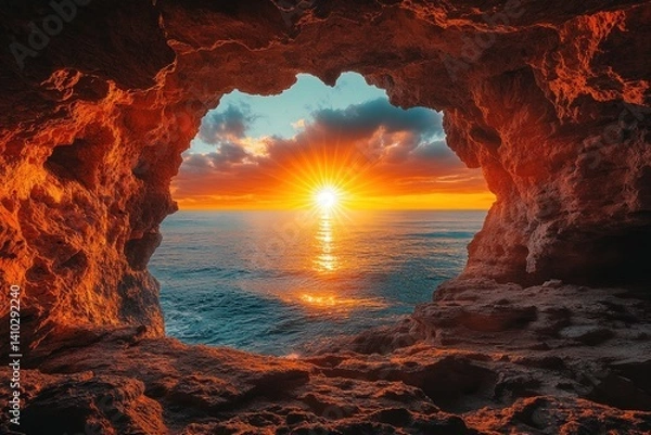 Obraz Sunrise view from a cave (6)