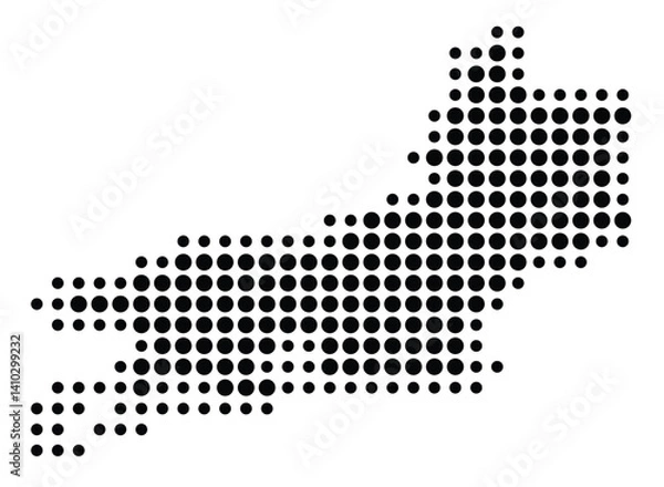 Fototapeta Symbol Map of the State Rio de Janeiro (Brazil) showing the territory with a pattern of black circles