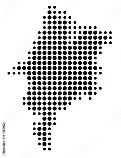 Fototapeta Symbol Map of the State Maranhao (Brazil) showing the territory with a pattern of black circles