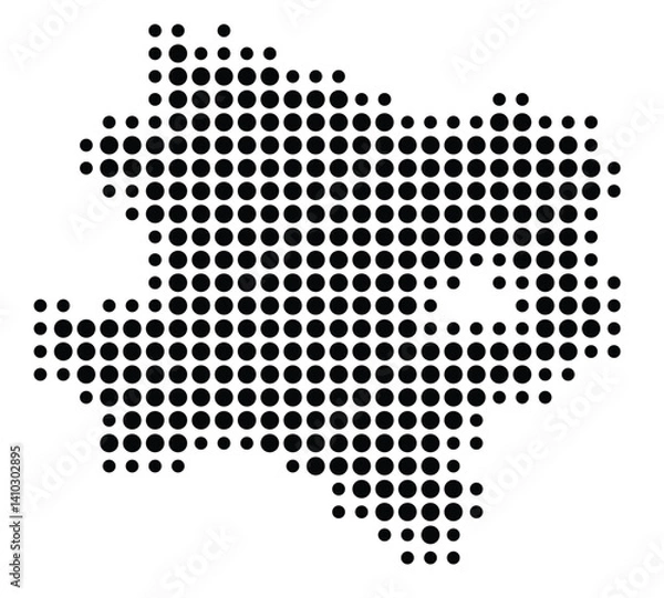 Fototapeta Symbol Map of the Bundesland Niederoesterreich (Austria) showing the Bundesland with a pattern of black circles