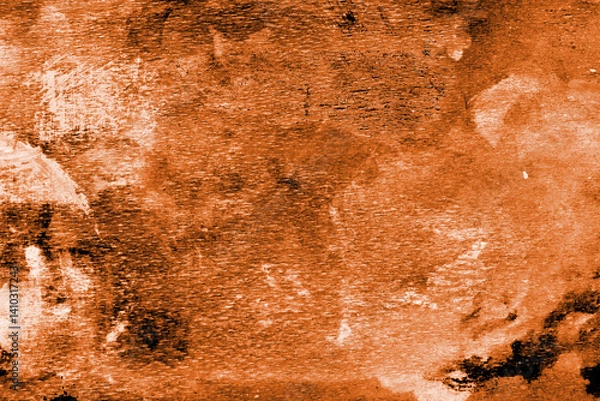 Obraz Orange Paint Stained Wooden Surface