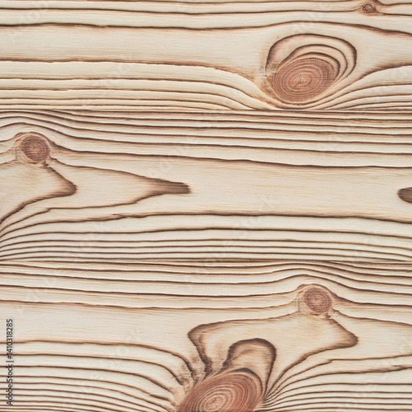 Fototapeta Seamless light wood texture with natural grain and knots for interior, furniture, and background design projects. Rustic wooden surface for print, wallpaper, and digital templates