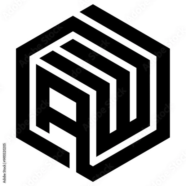 Obraz AW hexagon logo,