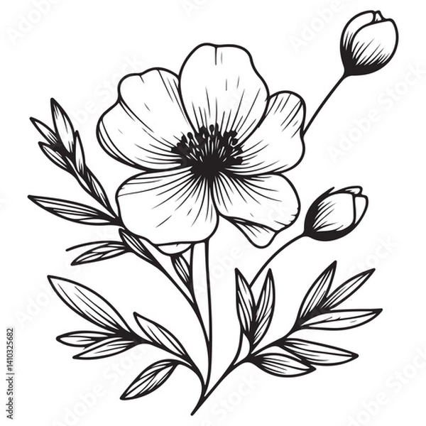 Obraz black and white flower vector