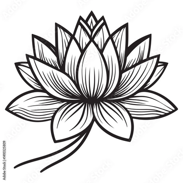 Obraz black and white flower vector