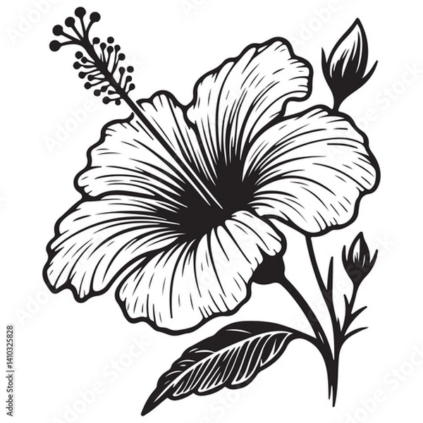 Obraz black and white flower vector