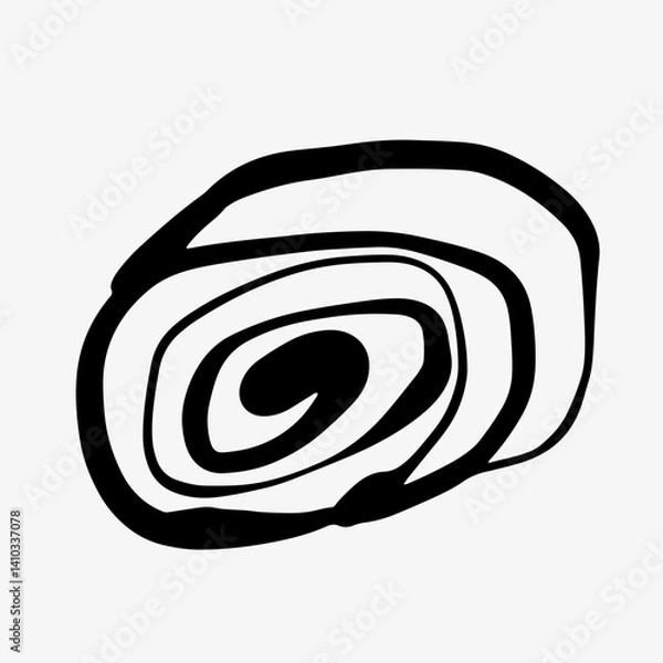 Fototapeta Hand-drawn doodle sketch of a fruit-filled roll. A delicious and creative illustration, perfect for bakery branding, dessert menus, food-related designs, and sweet treat projects.