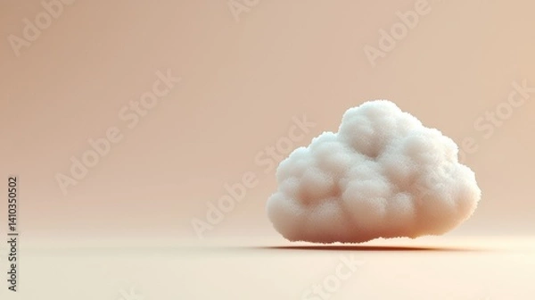 Fototapeta A fluffy white cloud symbolizes secure cloud storage data backup and online file sha services for efficient digital asset management and protection.
