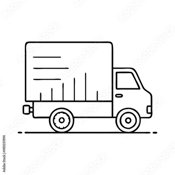 Fototapeta box truck icon, box truck vector illustration-simple illustration of box truck, perfect for box truck logos and icons