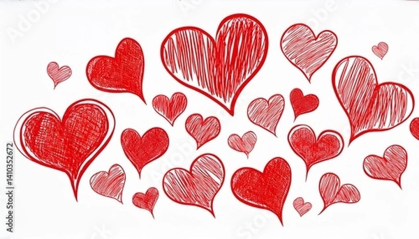 Fototapeta Heart icons in different sizes