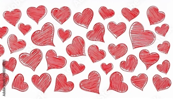 Fototapeta Heart icons in different sizes