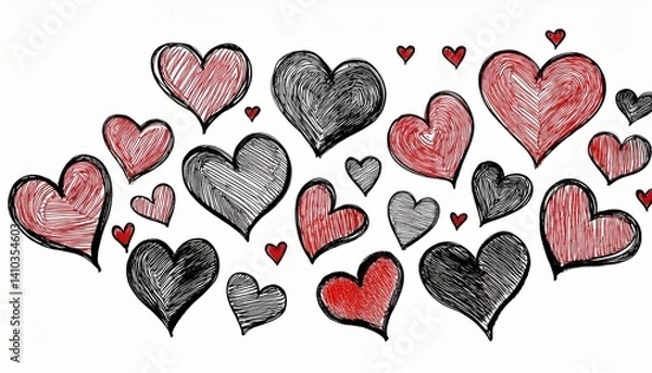 Fototapeta Heart icons in different sizes