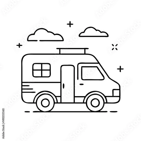 Obraz rv recreational vehicle icon, rv recreational vehicle vector illustration-simple illustration of rv recreational vehicle, perfect for rv recreational vehicle logos and icons